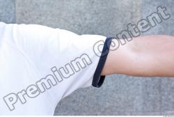 Arm Man Casual Shirt T shirt Average Street photo references